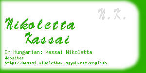 nikoletta kassai business card